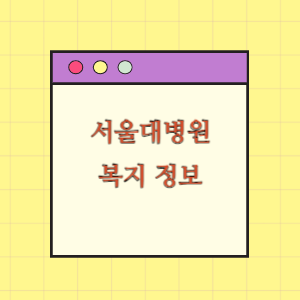 서울대학교병원 복지 핵심요약